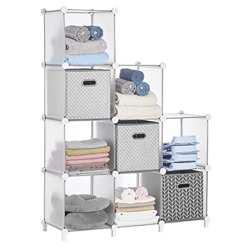 Puroma Closet Organizer 9 Cube Storage Organizer, Bookcase Bookshelf with Mallet DIY Closet Organizers and Storage, Portable Closet Storage Shelves Cabinet for Kids, Home, Office, and Bedroom