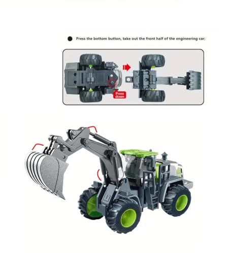 Image of Unbreakable Alloy Head Engineering Vehicle for Kids Boys Friction Powered Excavator Construction Truck Toy Set with Realistic Shape Models