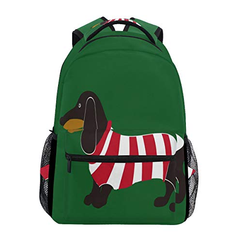 DOSHINE - Mochila de viaje, diseño de perro salchicha con rayas