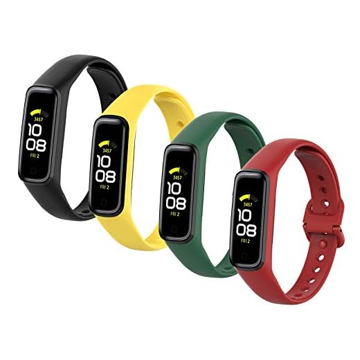 MIOJBS 4 Ersättningsband Kompatibel med Samsung Galaxy FIT 2 Vattentät Silikon Sport Armband Fitnessklocka Ersättningsrem för Samsung Galaxy Fit 2 (SM-R220)