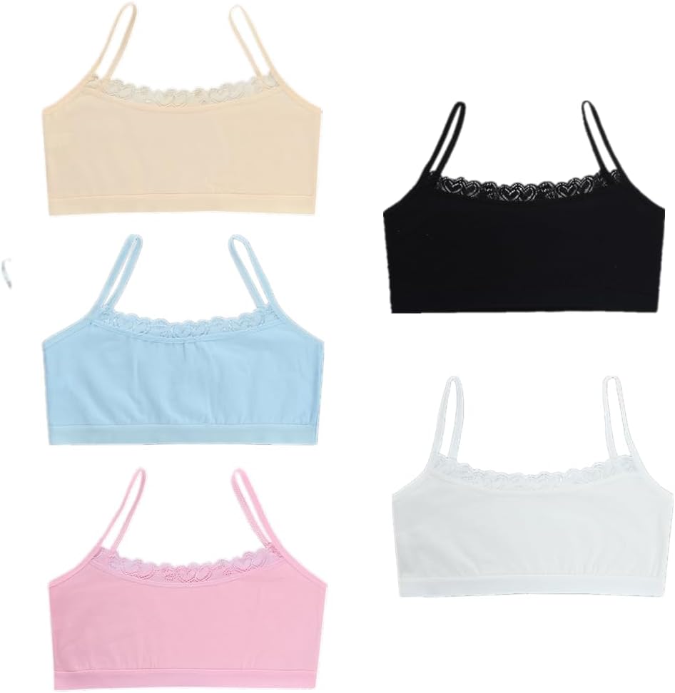 Big Girls Training Bras Wireless Light Padded Starter Sports Bra 10-16 Years