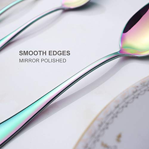 image for OMGard Dinner Spoon Set Rainbow 6 Piece 18/10 Stainless Steel Kitchen 