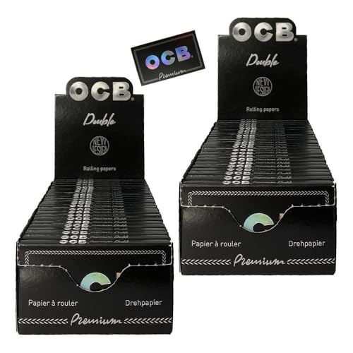 2 boîtes de 25 carnets chacune (50 carnets au Total) OCB 100 Feuilles Rolling Paper Noir