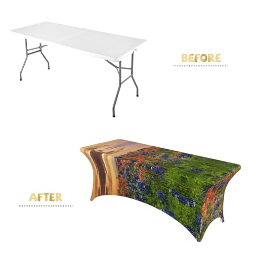 Nappe de table extensible infroissable Texas Bluebonnets 1,8 m
