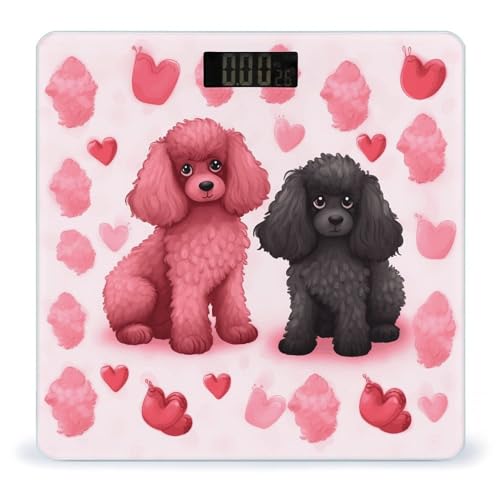 Báscula digital para cuerpo Pink Poodles Dogs hasta 180 kg miniatura 1