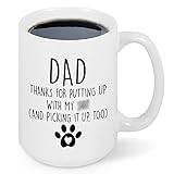 Dad Thanks for Putting Up Coffee Mug, Funny Dad Coffee Mug, Christmas Birthday Gifts for Dad,...
