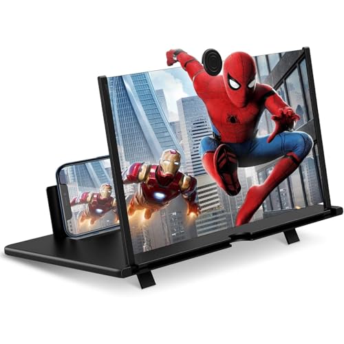 Divons Amplificador Pantalla móvil, 20 Pulgadas HD Pantalla Aumento movil, para Todos los Smartphones, antiluz Azul, Lupa Pantalla movil 3D para Ver vídeos de películas