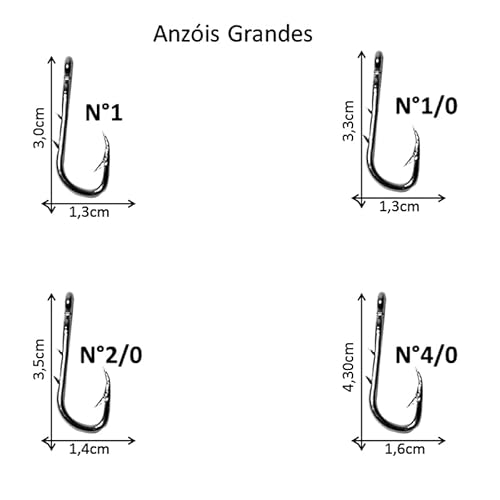 Anzol Pesca Tamanho 4/0 até Tamanho 18 Mosquitinho 480 PÇS