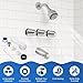 Enhon 3 Handle Shower Valve Trim Kits Compatible with Pfister Verve Tub Shower, Non Diverter Bath Spout Fits 1/2'', 3/4'' IPS Connection With 4 in 1 Tub Spout Adapter Assembly Tool(Brushed Nickel)
