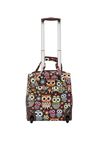 Rockland Melrose Upright Wheeled Underseater Luggage, Owl, Carry-On 16-Inch #TOP2