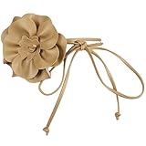Ceinture en cuir ajustable:La ceinture en cuir mesure environ 71.26cm de long., 0.26 pouce (6.5mm ) de large et 0.08 pouces (2mm ) d'épaisseur, et la longueur est réglable grâce au pompon en corde, convient à la plupart des gens, et la décoration florale mesure environ 6.3 pouce (16cm ) x 6.3 pouces (16cm ) x 0.98 pouces (25mm ), une fleur peut vous rendre plus attirant