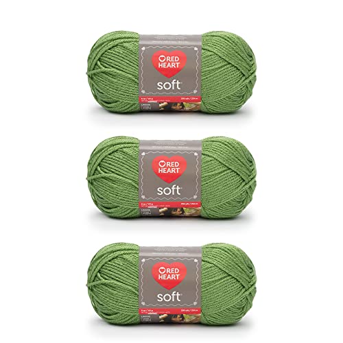 Image of Red Heart Soft Guacamole Yarn - 3 Pack of 141g /5oz - Acrylic - 4 Medium (Worsted) - 256 Yards - Knitting /Crochet