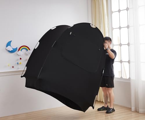 Image of Mengersi Blackout Tent for Pack and Play, Crib Blackout Cover Baby Sleep Pod Sleep Travel Crib Tent,Canopy Cover