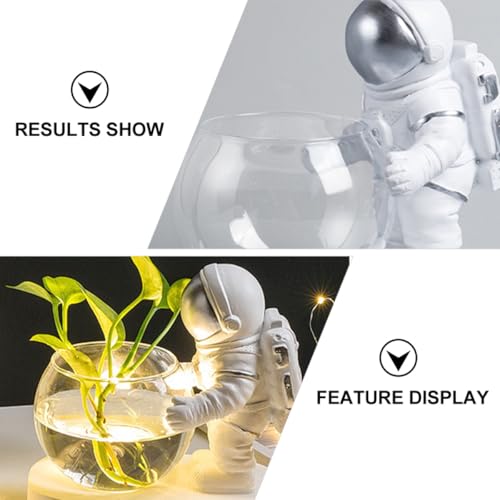 Pot de fleurs à eau avec lampe, cadeau idéal style astronaute - 4