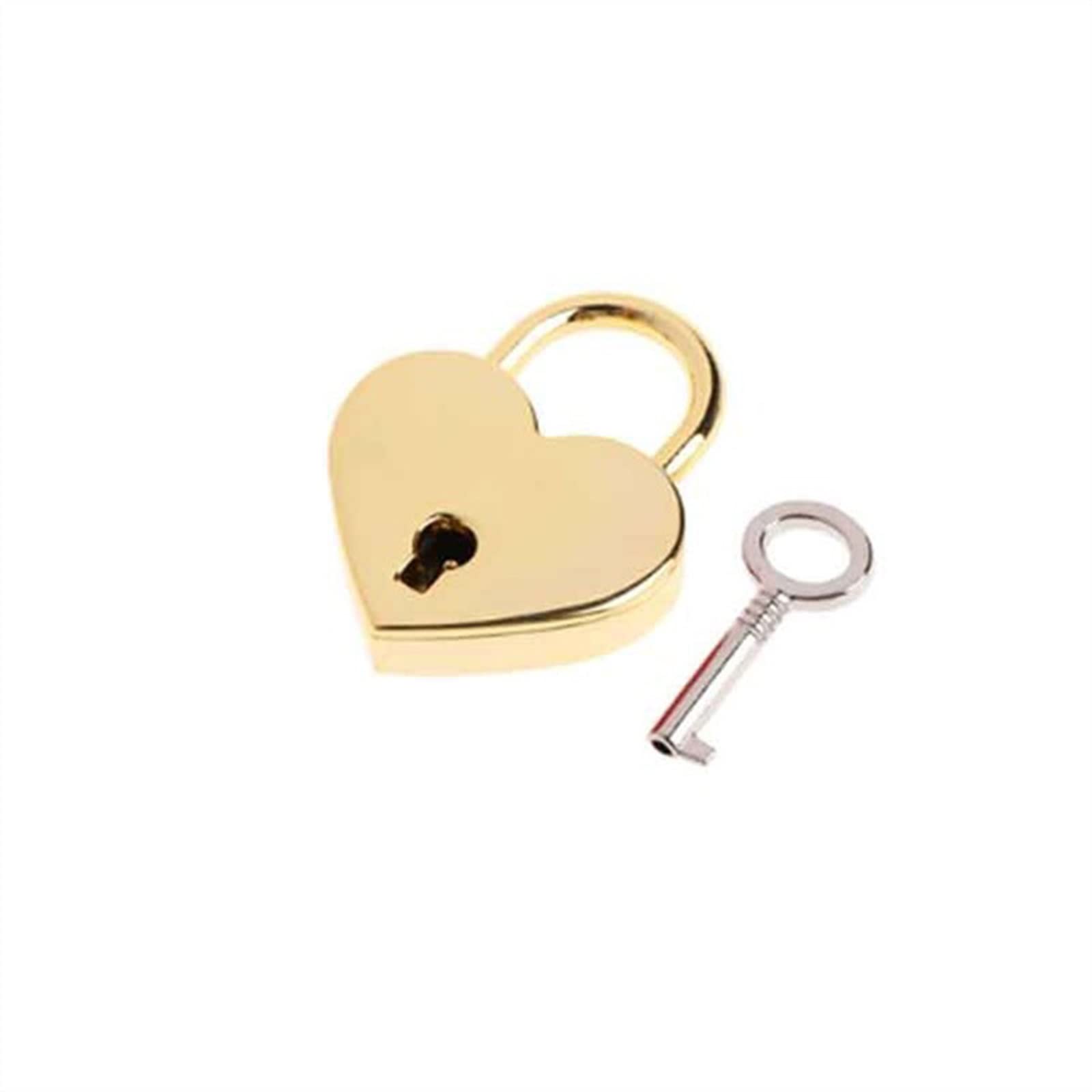 Cadenas vintage en coeur or avec fermoir rotatif en métal robuste pour sac