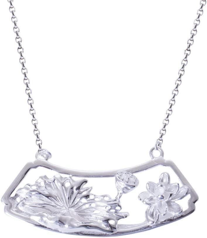 Collier femme argent S925 chaîne clavicule pendentif feuille vintage