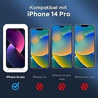 [3+3] Schutzfolie für iPhone 14 Pro 5G, 3 Stück Displayschutz Folie & 3 Stück Kamera Glasfolie für iPhone 14 Pro, 9H Härte Kratzfest Schutzglas Displayfolie [mit Rahmen Positionierhilfe] – Ansicht 2