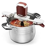 Gourmia GST210 Stiriffic Adjustable Pot & Pan Hands Free Automatic Stirrer - Red - Free Recipe E-book Included