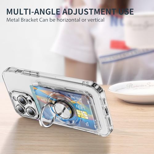 Porte-cartes wallet MagSafe transparent avec support pour iPhone 16 - 5