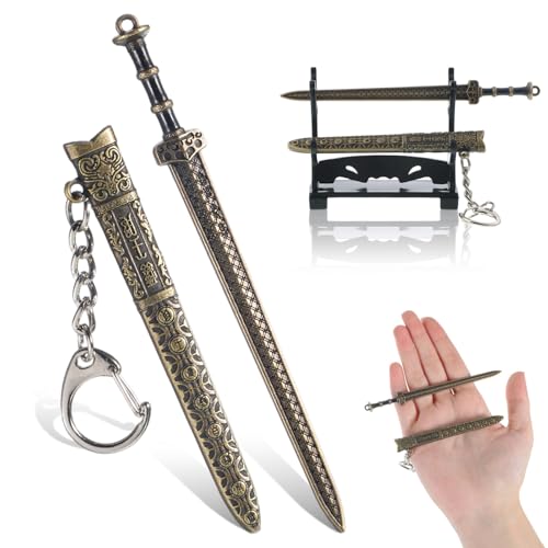 Mini Sword Letter Opener with Sheath and Display Stand, Ancient Sword Mail Opener Tool for Envelope Letter Opening