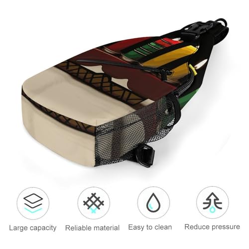 Morrales Sling Bag Crossbody Casual para Senderismo 38x20cm miniatura 5