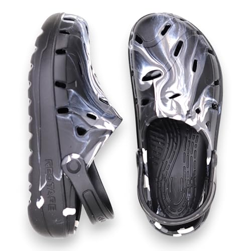 Image of Red Tape Men's Discover Marble Effect Clogs | Comfortable Slip-On Sandals with Adjustable Back Strap