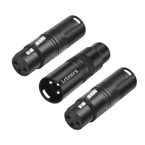 Adaptador XLR Macho a Hembra Negro 3 Pines Pack x3 miniatura 1