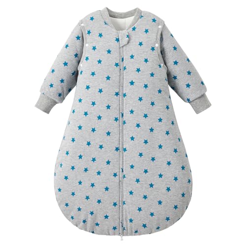 Image of Duomiaomiao 3.5 TOG Baby Sleep Sack 100% Cotton Winter Long Sleeve Baby Wearable Blanket, Super Warm Quilted Comfy Toddler Sleeping Bag