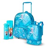 Kit Mochila Garrafa Lancheira Escolar Disney Infantil Frozen