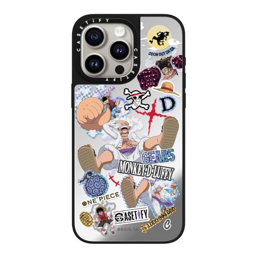 CASETiFY MagSafe Ή~[ iPhone 15 Pro Max P[X [ː / 1.5m̗NA / One Piece ] - Vo[ (ubNop[) - Luffy Gears Evolution Stic