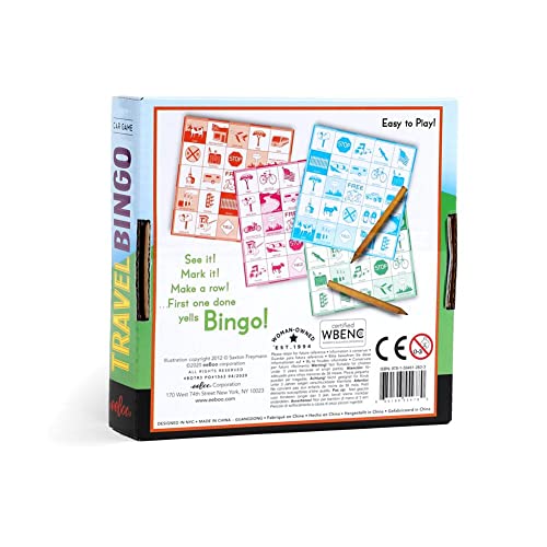 Eeboo: Travel Bingo Game, Make Every Drive A Happy One! Car Game, Includes 4 Bingo Pads & 4 Pencils, Develops Observational Skills, Patience, And Simple Logic, For 1 To 4 Players #TOP3