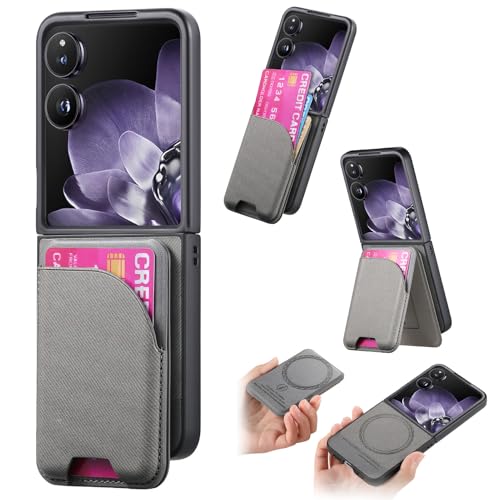 ZORSOME Kompatybilne z Xiaomi Mix Flip 2 w 1, zdejmowany portfel, pełne pokrycie, odporne na wstrząsy etui ochronne ze stojakiem, szare