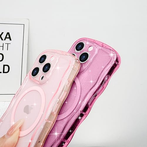 Pepmune Magnetic for iPhone 15 Pro Case Clear Glitter, Hot Pink by Pepmune - Used condition - Image 8