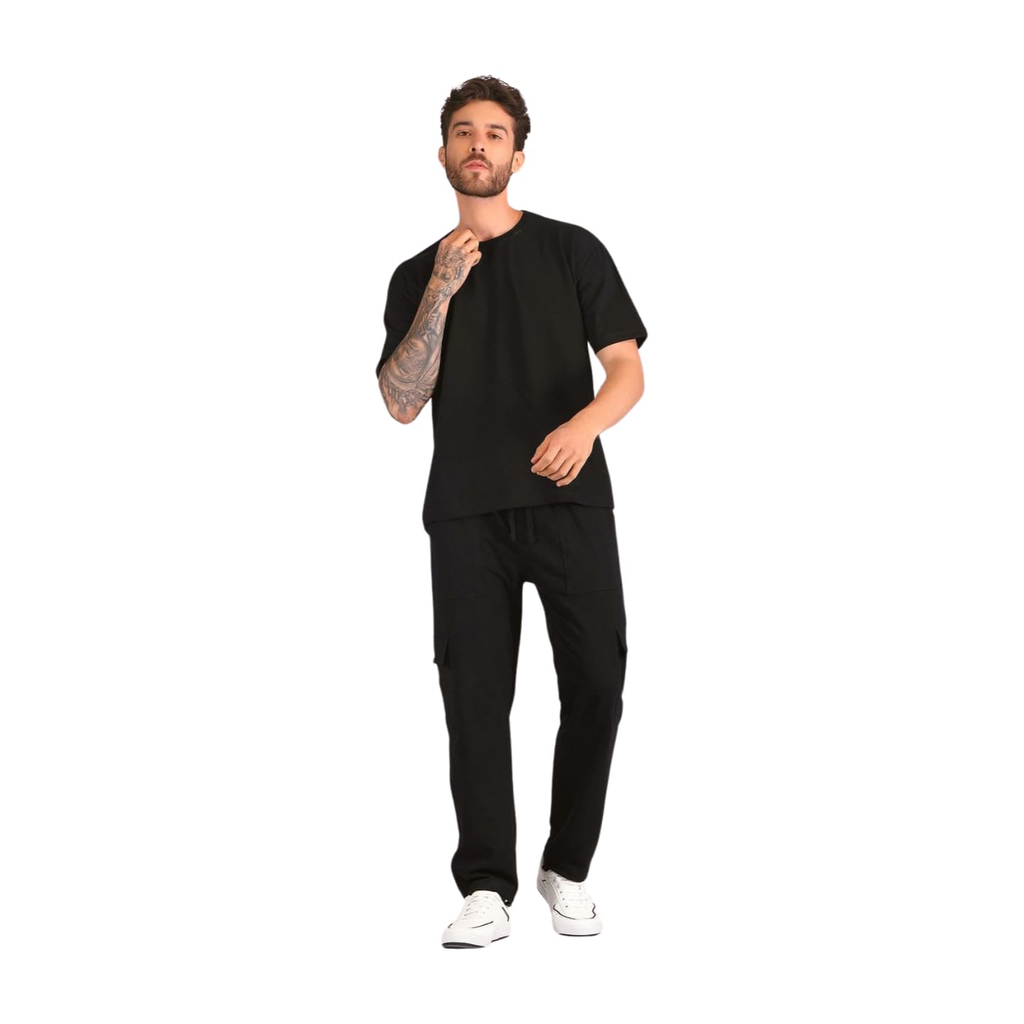 raxedo Co ord set for men stylish - Korean dress, Y2K Aesthetic Clothes, Lower T-shirt, Cotton co ord set - Outdoor & Travel-picture-52