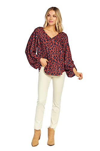 Mud Pie Julia Womens Top, Medium Rust #TOP2