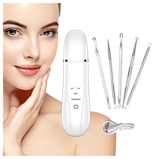 Ultrasonic Skin Scrubber Face Spatula, Toeeson Blackhead Remover Pore Cleaner, Facial Scrubber Spatula for Deep Cleansing with Comedones Extractor Tools for Facial