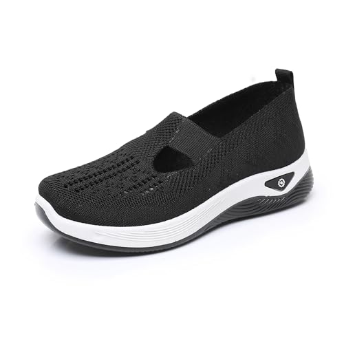 XCMXBM Chaussures orthopédiques pour femme - Chaussures de randonnée - Chaussures légères en maille de type H - Enfilement facile - Chaussures d'été - Respirantes - Mousse à mémoire de forme