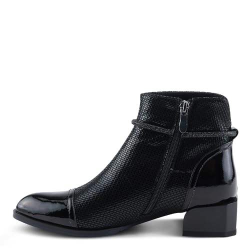 Azura Women's SHELBI Fashionable Leather Booties with Buckle Detail, Side Zipper, and Low Heel3