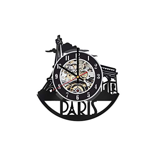 Paris Vinyl Clock, Paris Wall Clock, Paris Room Decor, Paris Record Clock, Paris LP, Paris Gifts, Paris Wall Art, Paris Skyline Art