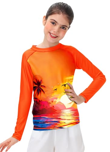 Image of Remimi Unisex Kids Rash Guard Long Sleeve SPF 50+ Tie Dye Sun Shirt 3-12 Years