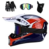 Unisexo Doble Deporte Casco de Motocross,M/54-55CM)