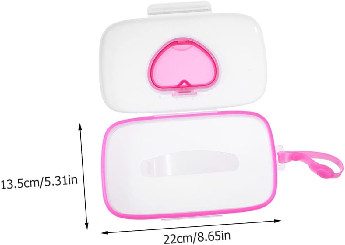 2Pcs Portable Wipes Case with Heart Shape Design for Travel Diaper Bags Outdoor Use Moisture Locking Seal Material