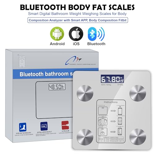 Pèse-personne numérique intelligent Bluetooth avec analyse de composition corporelle pour salle de bain - 2