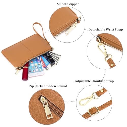 SENDEFN Leather Wristlet Clutch Small Women Crossbody Shoulder Bag Wallet Purses RIFD Card Slots4