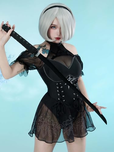 haikyuu Women Goth One Piece Swimsuit Gothic Anime Bathing Suit Halter Backless Tummy Control Swimwear2