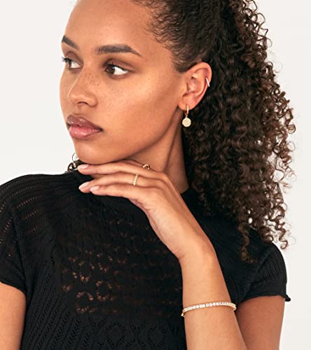 PAVOI 14K Gold Plated S925 Sterling Silver Post Lightweight Drop Dangle Huggie Hoop Earrings for Women | Star, Lock, Pearl, Cross, Lightening, Coin | Dainty Earrings4