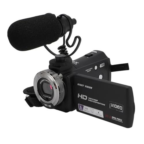 Rankomu Cámara digital de 30 MP, pantalla LCD a color de 3 pulgadas, zoom de 16X, cámara de grabación de video de 1920 x 1080 con micrófono, compacta, ligera, ideal para fotografía y videografía