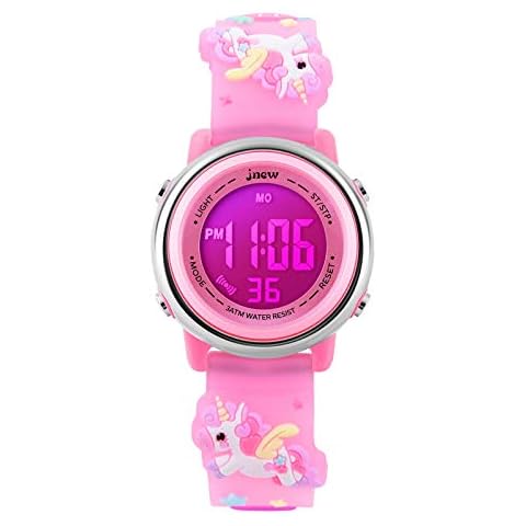 Kids Watches Girl Watches Ages 5-11 Sports Waterproof 3D Cute Cartoon Digital 7 Color Lights Wrist Watch for Kids Gifts Cover