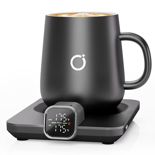 Smart Heated Coffee Mug Warmer & Mug Set - Heated Coffee Warmer w...