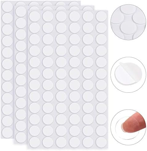 ADXCO 216 Pieces Transparent Putty Traceless Removable Double-Sided Adhesive Round Putty Multipurpose Tape Nano Gel Mat for Wood, Glass, Ceramic, Metal, Plastic, Diameter 20 mm,Green,White
